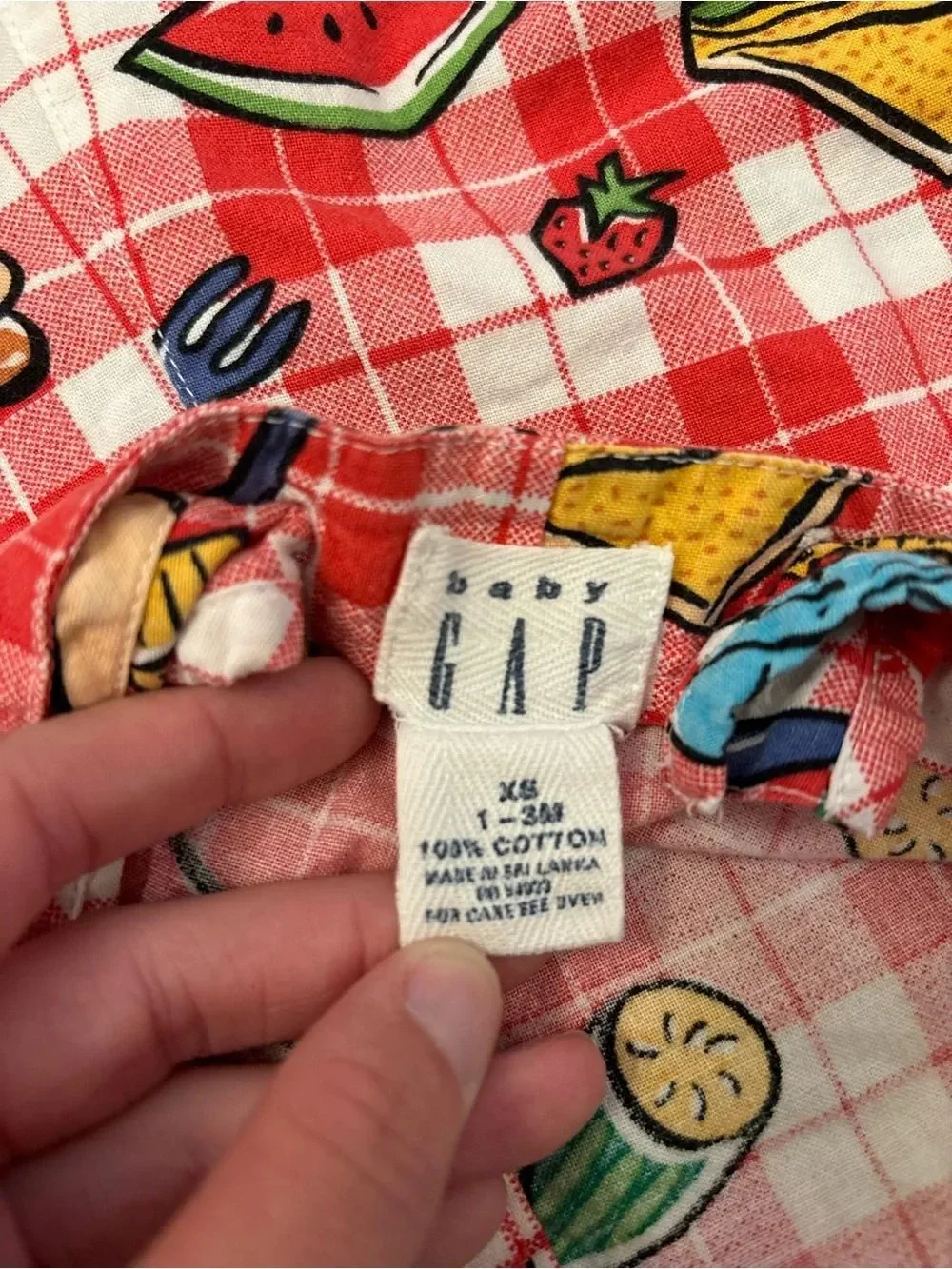 Baby Gap Vintage Red Plaid Picnic Blanket Food Sleeveless Romper